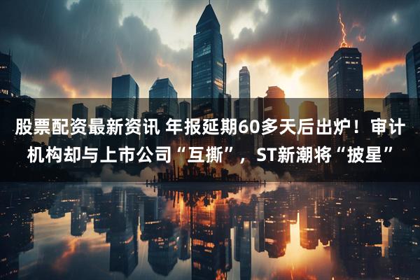 股票配资最新资讯 年报延期60多天后出炉！审计机构却与上市公司“互撕”，ST新潮将“披星”